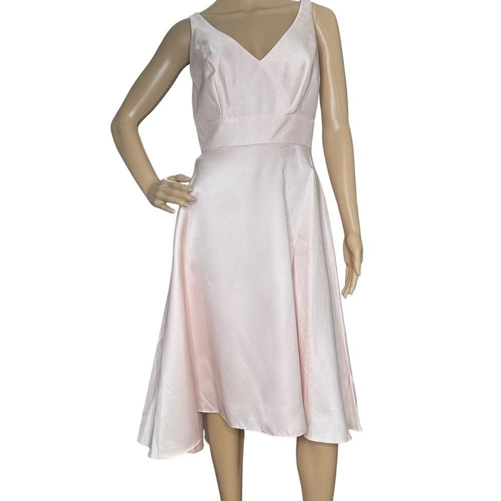 Alfred Sung high low satin dress Blush NWT 6